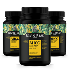 3 Pack Premium AHCC 1000mg Capsules – Advanced Immune Support & Overall Wellness – 3 Month Supply - Leaf & Pulse